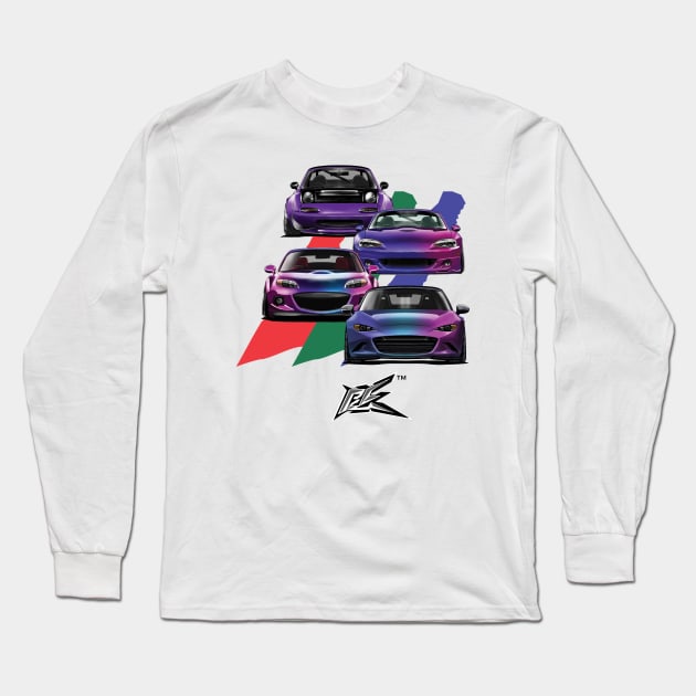 mazda miata mx5 generations violet Long Sleeve T-Shirt by naquash